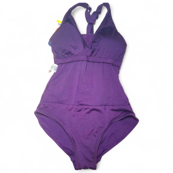 Lands' End Purple One-Piece Swimsuit Size Small - Picture 5 of 8